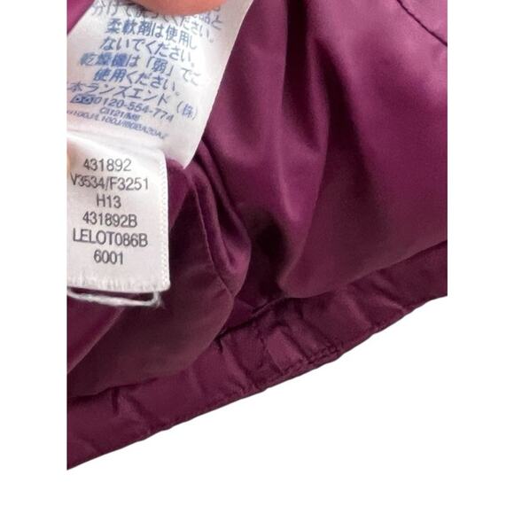 Lands' End Women's Jacket Puffer Coat XS Down Maroon Magenta Removable Hood Midi - Picture 9 of 11